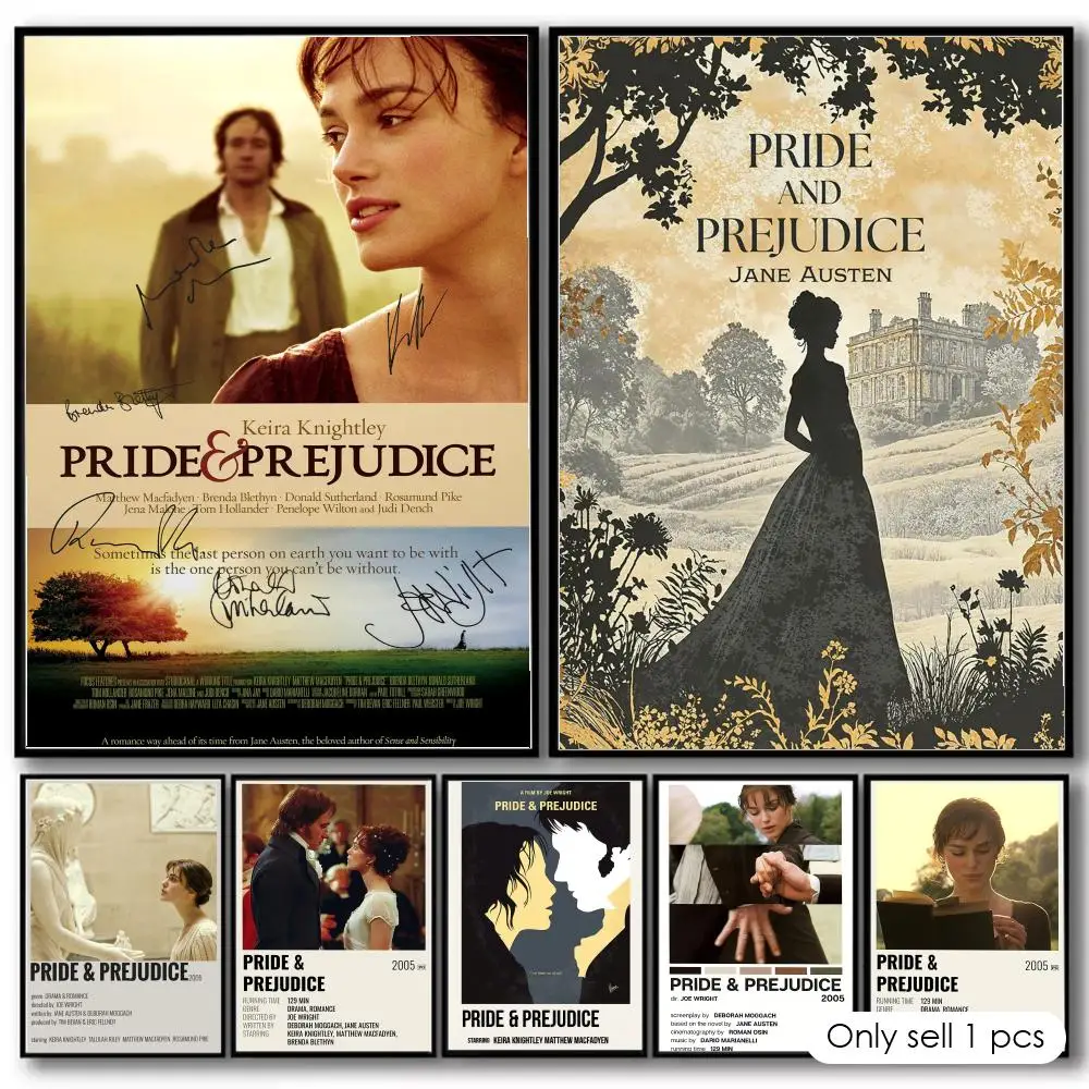 Classic Movie P-Pride And P-Prejudice Poster Decorative Wall Art Stickers Mural Photo Print for Home Living Room Hallway Decor