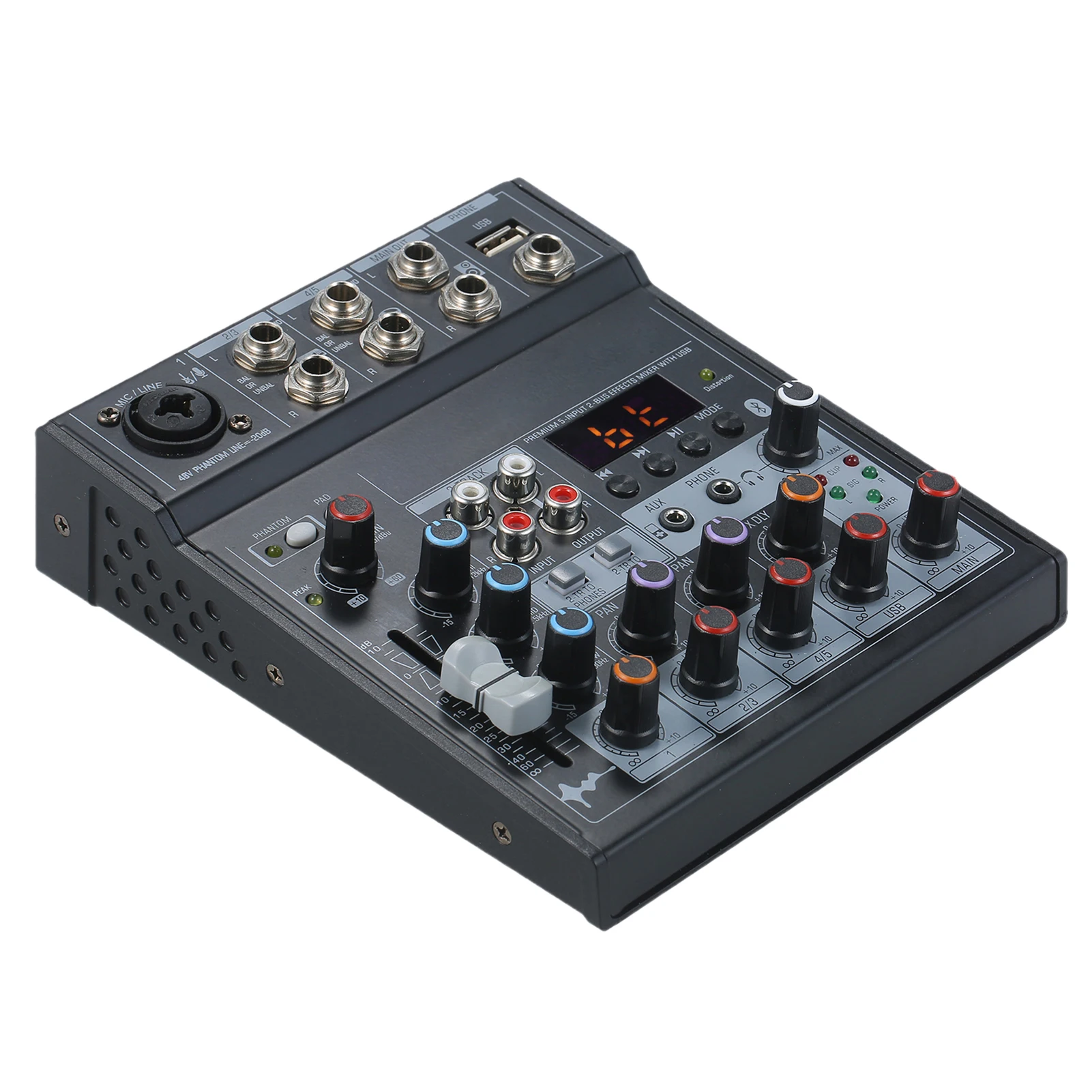 Professional Mini Audio Mixer 4 Channel Stereo Sound Board Console System USB BT FX Effect Digital Audio Signal Processor