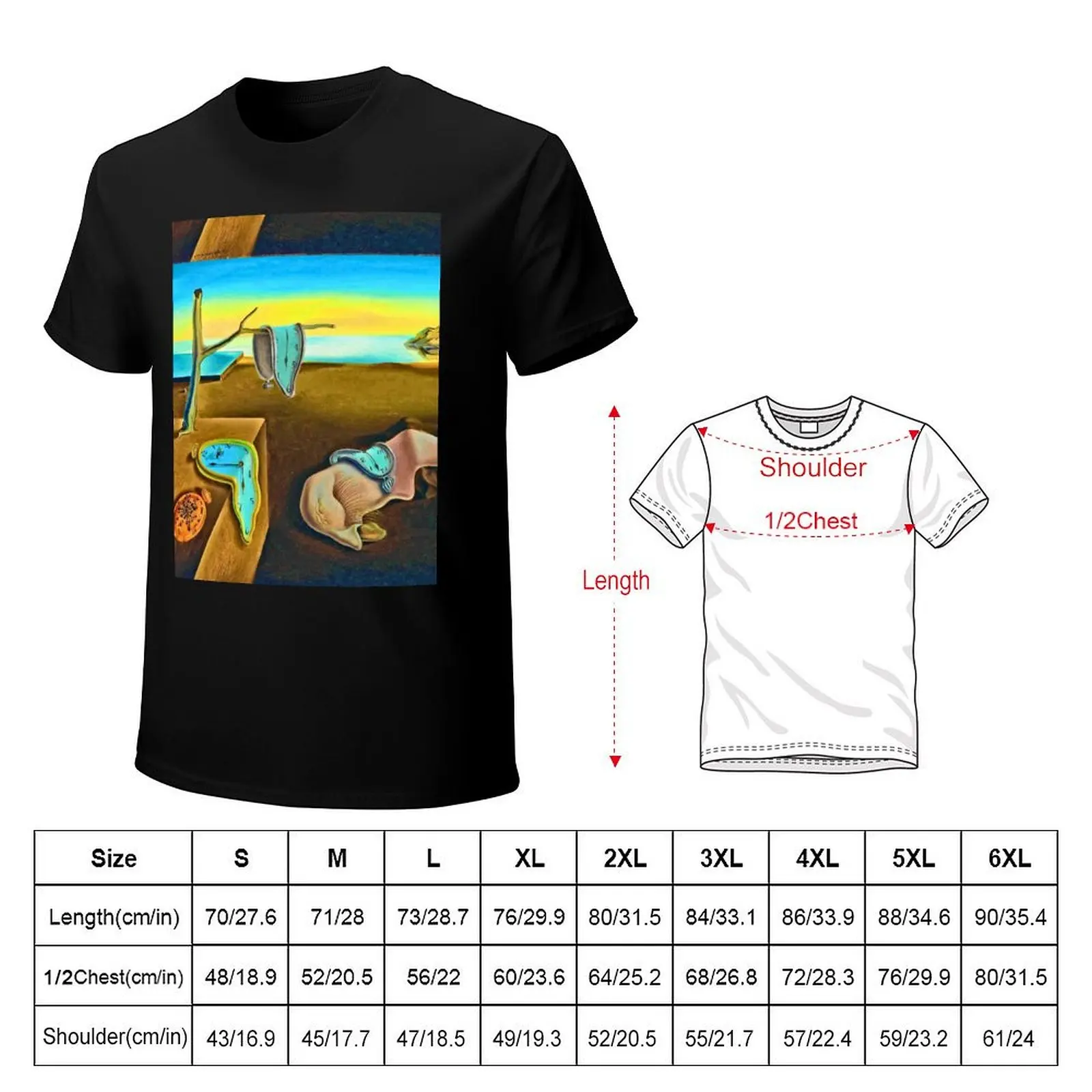 The Persistence of Memory by Salvador Dalí (vibrant) T-Shirt Plus Size Summer Casual T-Shirt