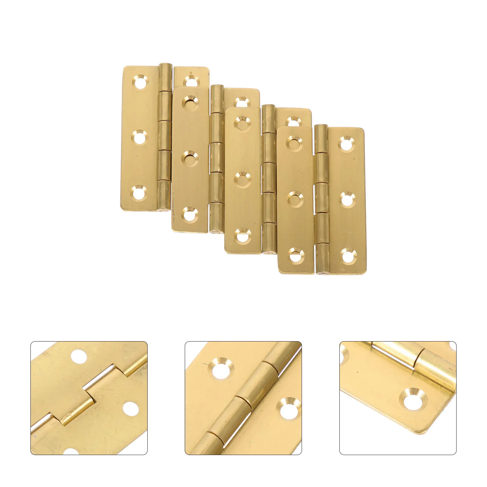 

4pcs Copper Piano Heavy Duty Small Metal Hinges Smooth Quiet Thick Bearings Door Cabinet Crafts Repair Replacement Mini