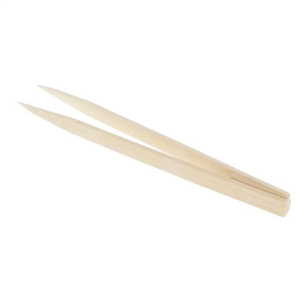 15cm Unpainted Wooden Bamboo Tweezers Friendly Tools Pincers