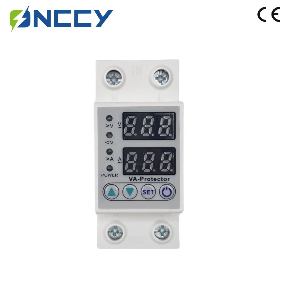 ONCCY Din Rail Over Current Protector Over Voltage Under voltage Protective Device 220VAC single phase