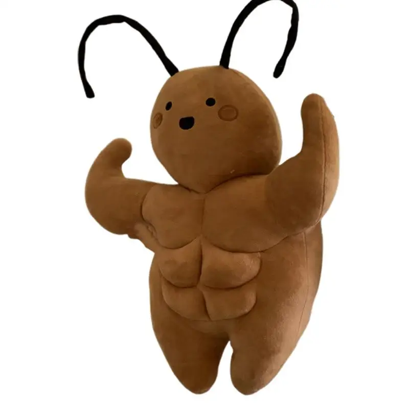 Stuffed Cockroach Giant Muscle Cute Cockroach Doll Cuddly Plush Stuffed Toys For Children Throw Pillow For Home Decoration