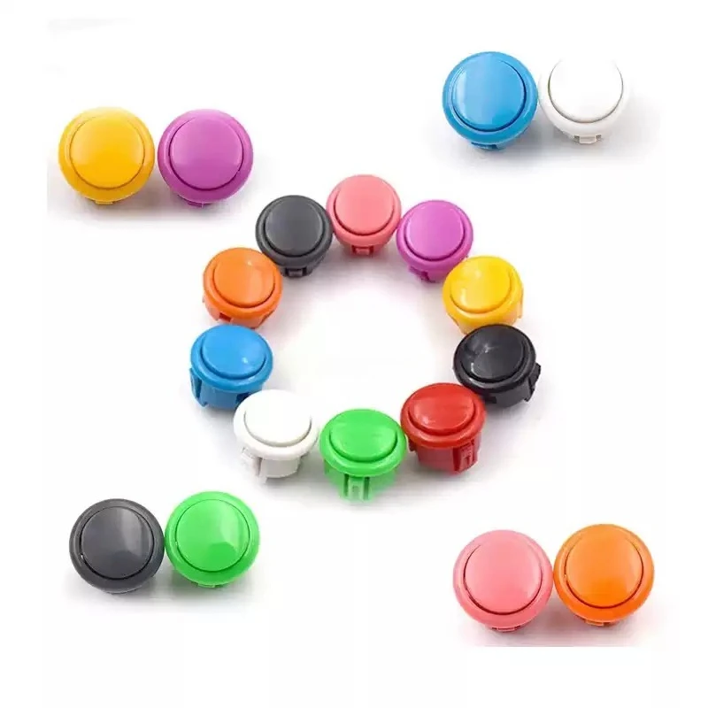 10pcs for Sanwa Style Snap-in Arcade Push Buttons 24mm 30mm Game Machine Joystick Cabinet Replacement Parts