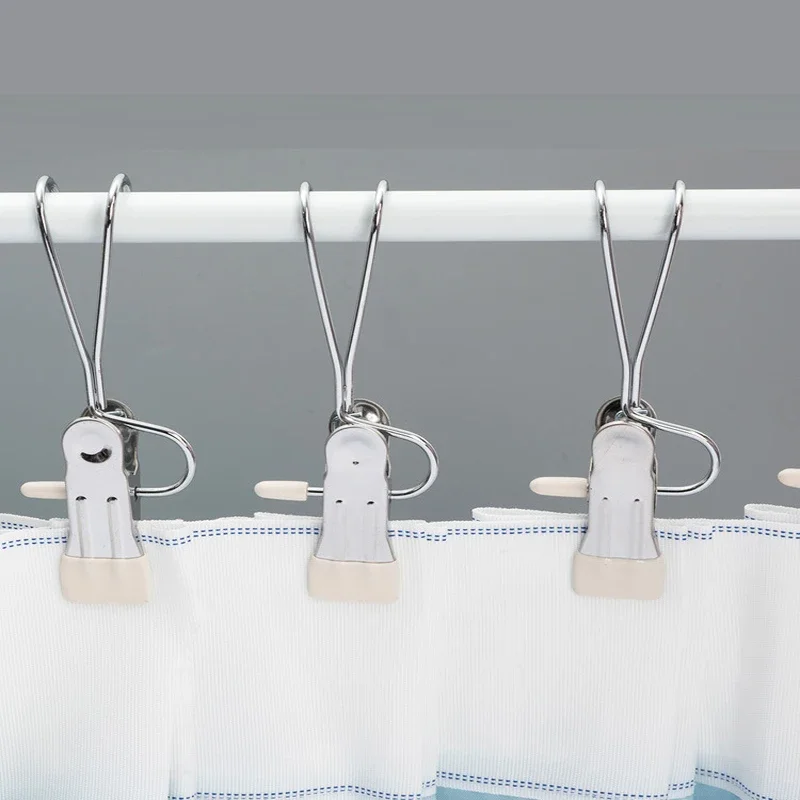 10pc Multifunctional Stainless Steel Clothes Hanger  with Hook, Non-Marking Pants Clip, Household Sock Drying and Storage Clip