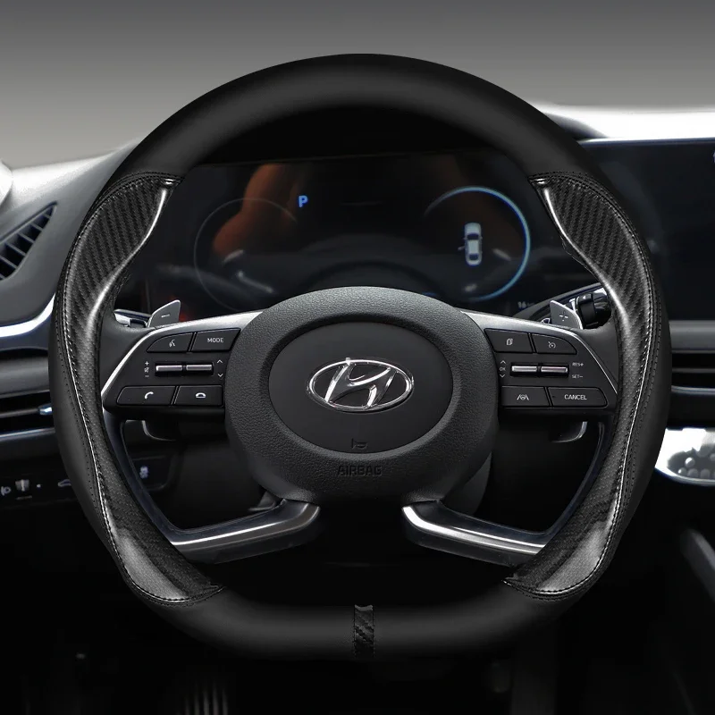 היגוי רכב כיסוי עור פו עבור היונדאי i40 i30 i10 ix35 ix25 מבטא טוקסון מלנטרה סנטה פה פה שרטה סוליאריס kona 37-38 ס 
