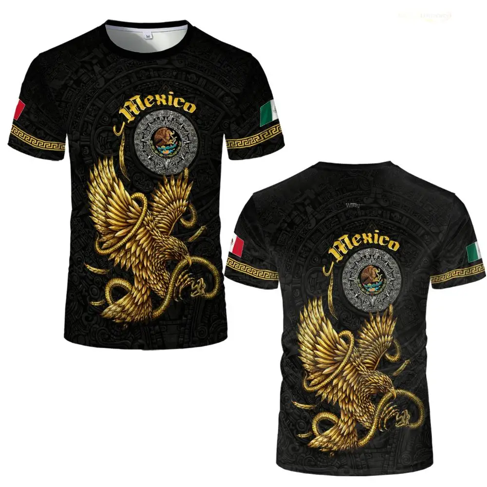 Mexican Constitution Day Men's T-shirt Street Fashion Retro Eagle Graphic Clothes Sports Casual Breathable Short Sleeve Tops