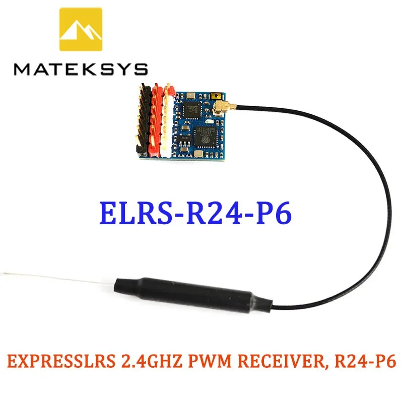 

Приемник MATEK ELRS-R24-P6 express 2,4 ГГц PWM с антенным разъемом, поддержка 2 ~ 8S VBat, датчик напряжения для дрона RC FPV