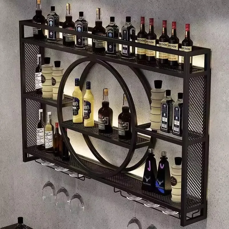 Wine Bar Holder Adapt Single Miniature Black Cup Glass Storage Wine Cabinet Decor Szafeczki Cabinet Wall Mount Wine Rack Bottle