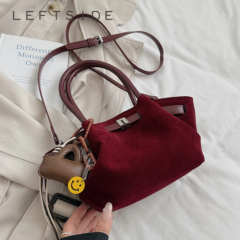 

LEFTSIDE Small PU Leather Shoulder Bags for Women 2025 Luxury Designer Brand Trend Crossbody Bag Females Short Handle Handbags