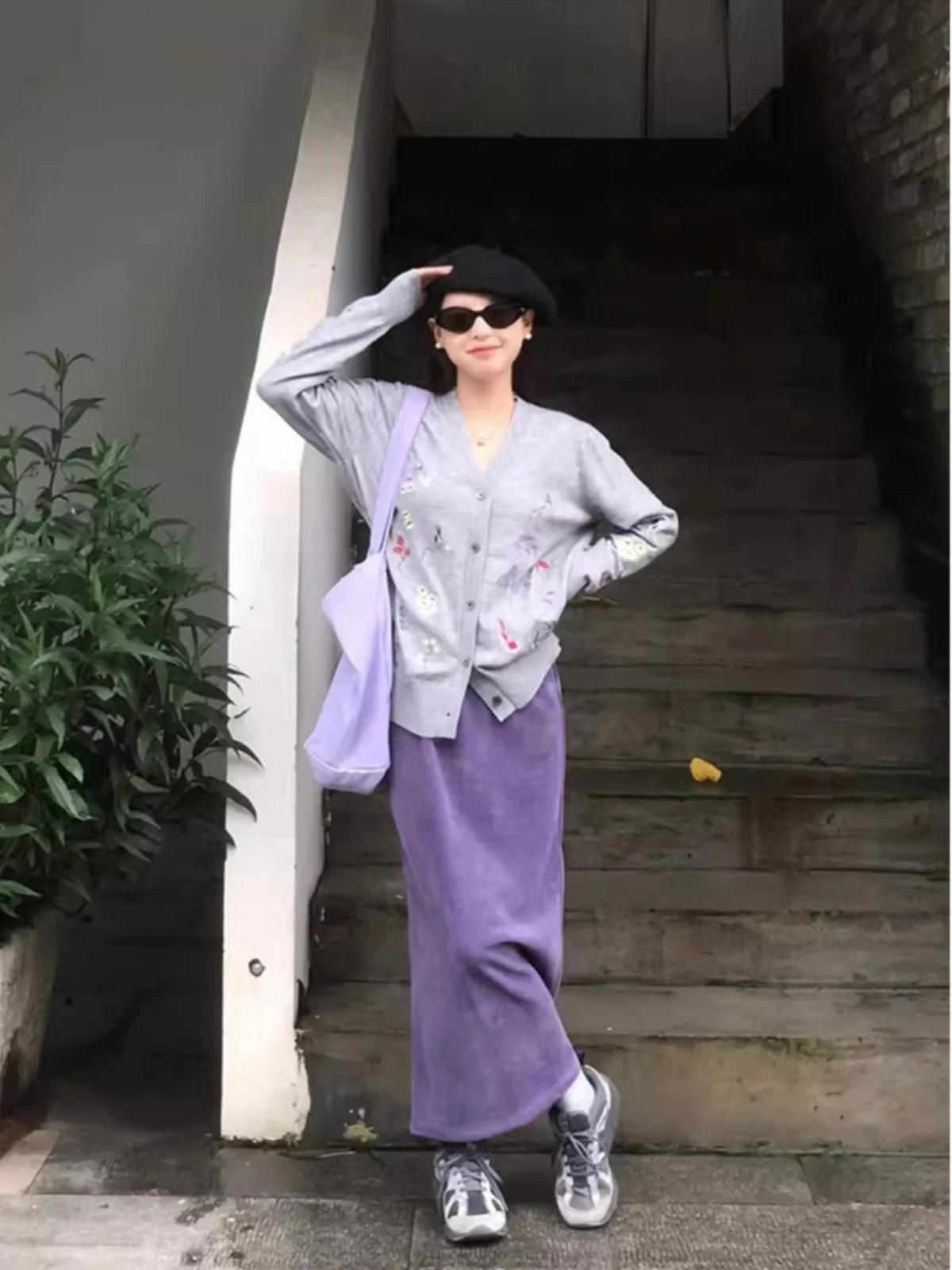 Saia Casual de Veludo Cotelê para Mulheres Outono Inverno, Cintura Alta, Midi, com Fenda, Versátil e Atraente