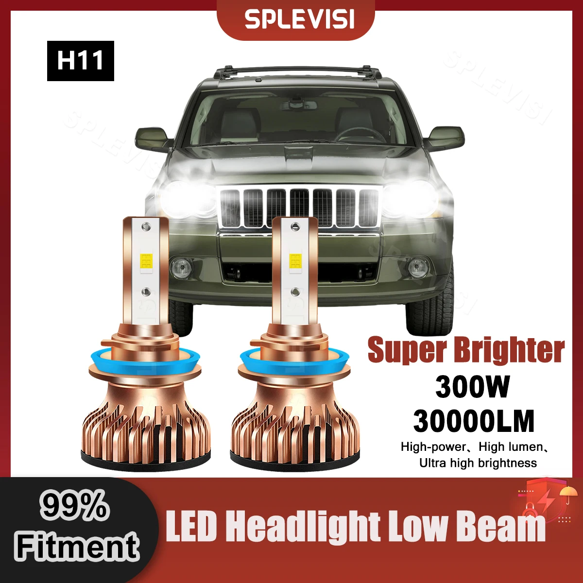 

2X LED H11 Low Beam For Jeep Grand Cherokee III 2004 2005 2006 2007 2008 2009 2010 2011 2012 2013 2014 2015 2016 2017 2018 2019