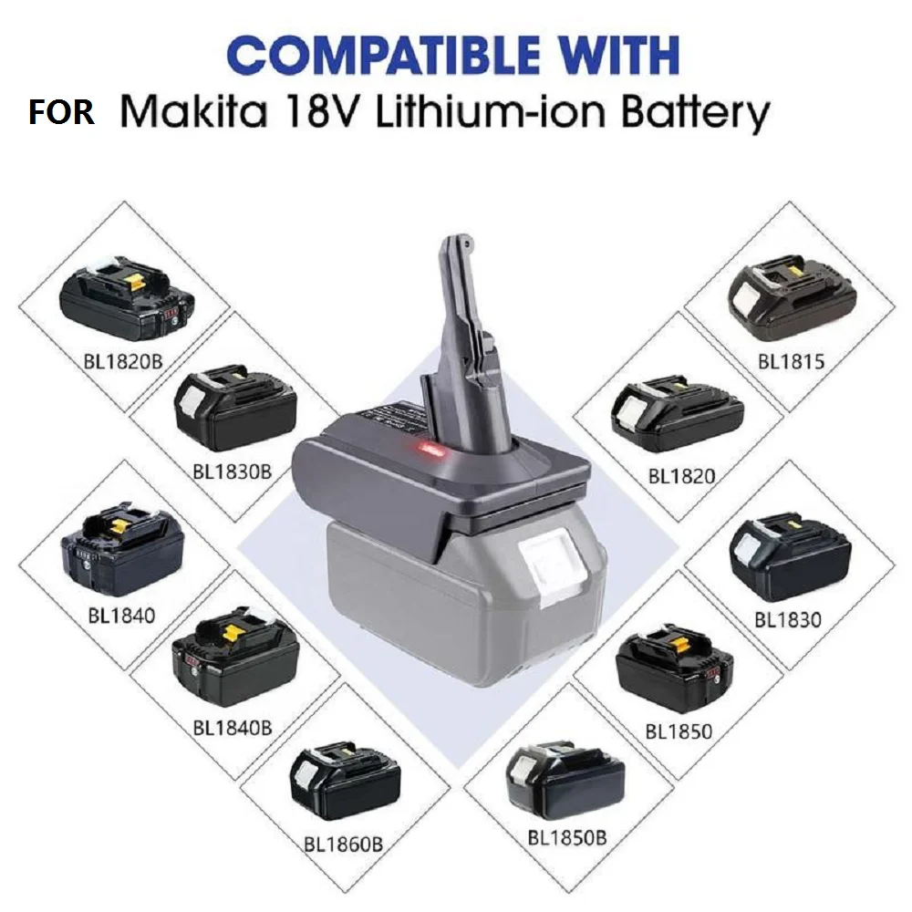 

Converter for Makita 18V Li-ion Battery BL1850 BL1815 BL1830 Convert To for Dyson V7 V8 Battery for Dyson Vacuum Cleaner Use new