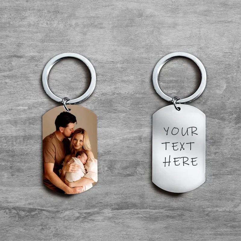 

DHQH New Wholesale Customized Double sided Image Keychain Customized Image and Personalized Text/Letter Keychain Fashion Gift