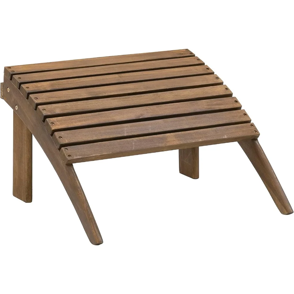 

Linon Home Dcor Linon Adirondack Woodstock Ottoman, Teak Stain, Acorn, 21.6W x 21.06D x 13.7H