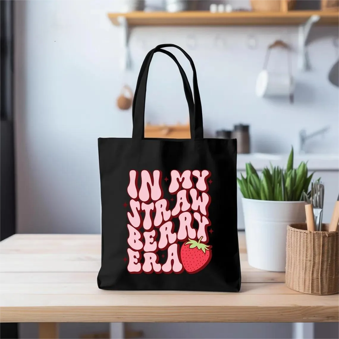 Feeling Berry Good Tote Bag, Retro Strawberry Tote Bag, Strawberry Vibes,Strawberry Festival Totes,Cute Strawberry Totes  Bag