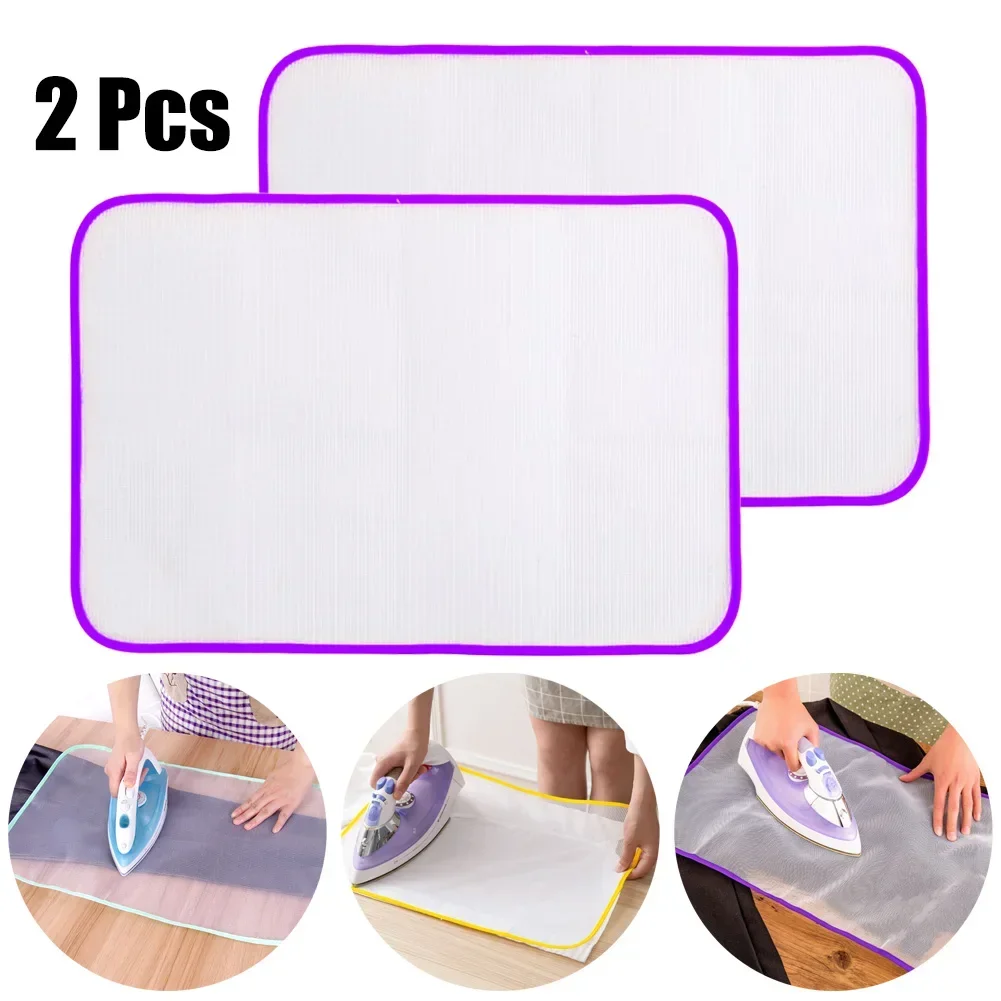 2pcs Anti-scalding Insulation Pad Board For Clothes Protective Cloth Guard Heat Resistant Ironing Sewing Tools Mesh Fabric