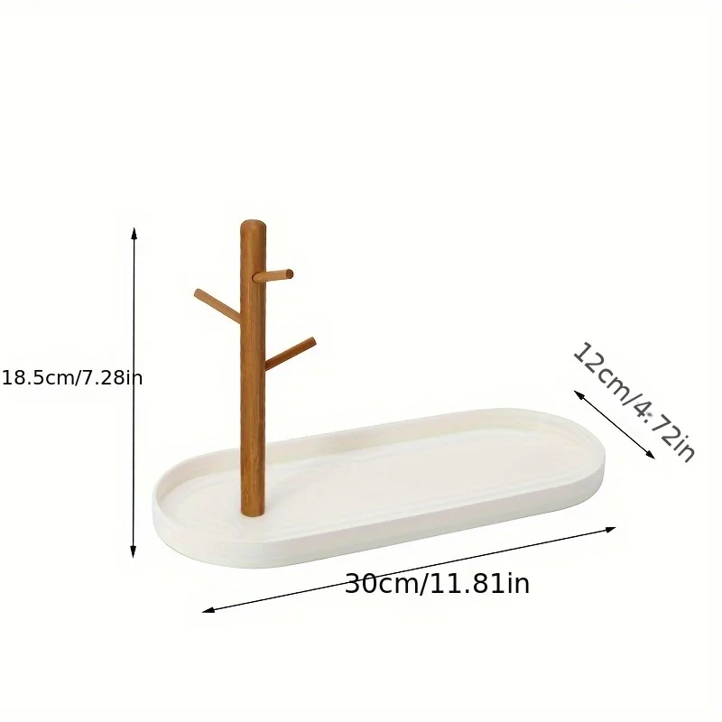 Key Tray Key Bowl with Wooden Three tier Hanging Rack Organizer Multifunctional Entryway Tray Ring Holder Jewelry Dish Organizer