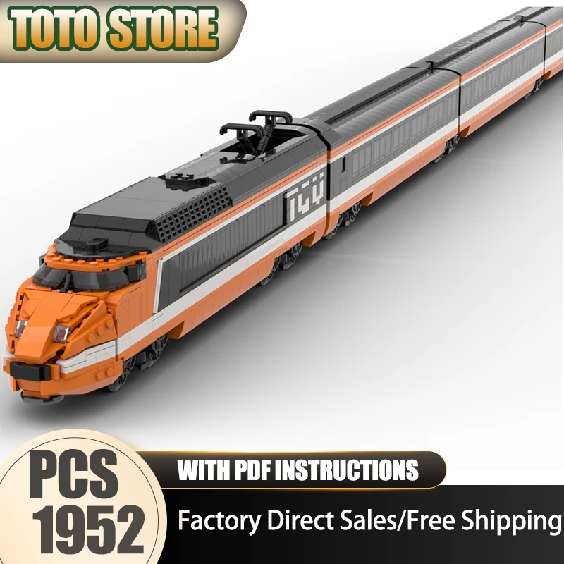 

Railway Train Model Moc Building Bricks Railway Trains Model Technology Modular Block Toys DIY Assembly Christmas Gifts