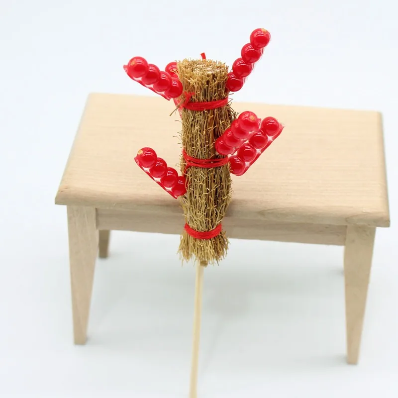 Simulated Bingtanghulu Stick String Mini Model Dollhouse Mini Food Scene Decoration Accessories