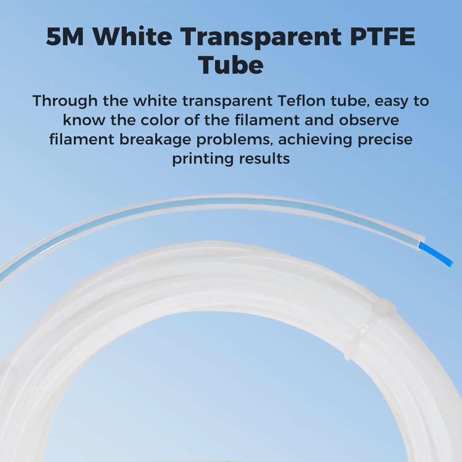 Official PTFE Tube 2.5mm ID 4mm OD, for Bambu Lab X1/ X1C/ P1P/ P1S/ A1/ A1 Mini, Creality K1 Max/Ender 3 V3 3D Printer. gallery 1