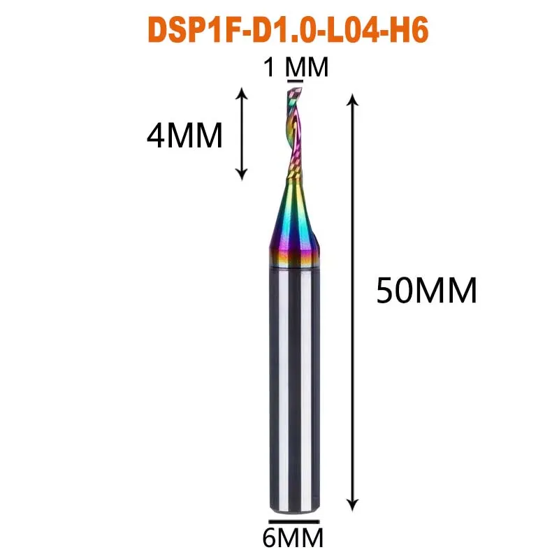 1 st AAAAA Enkele Fluit Carbide Spiraal Frees 3.175, 4.5, 6mm Aluminium Frees Graveren Houtbewerking Acryl DLC Coating