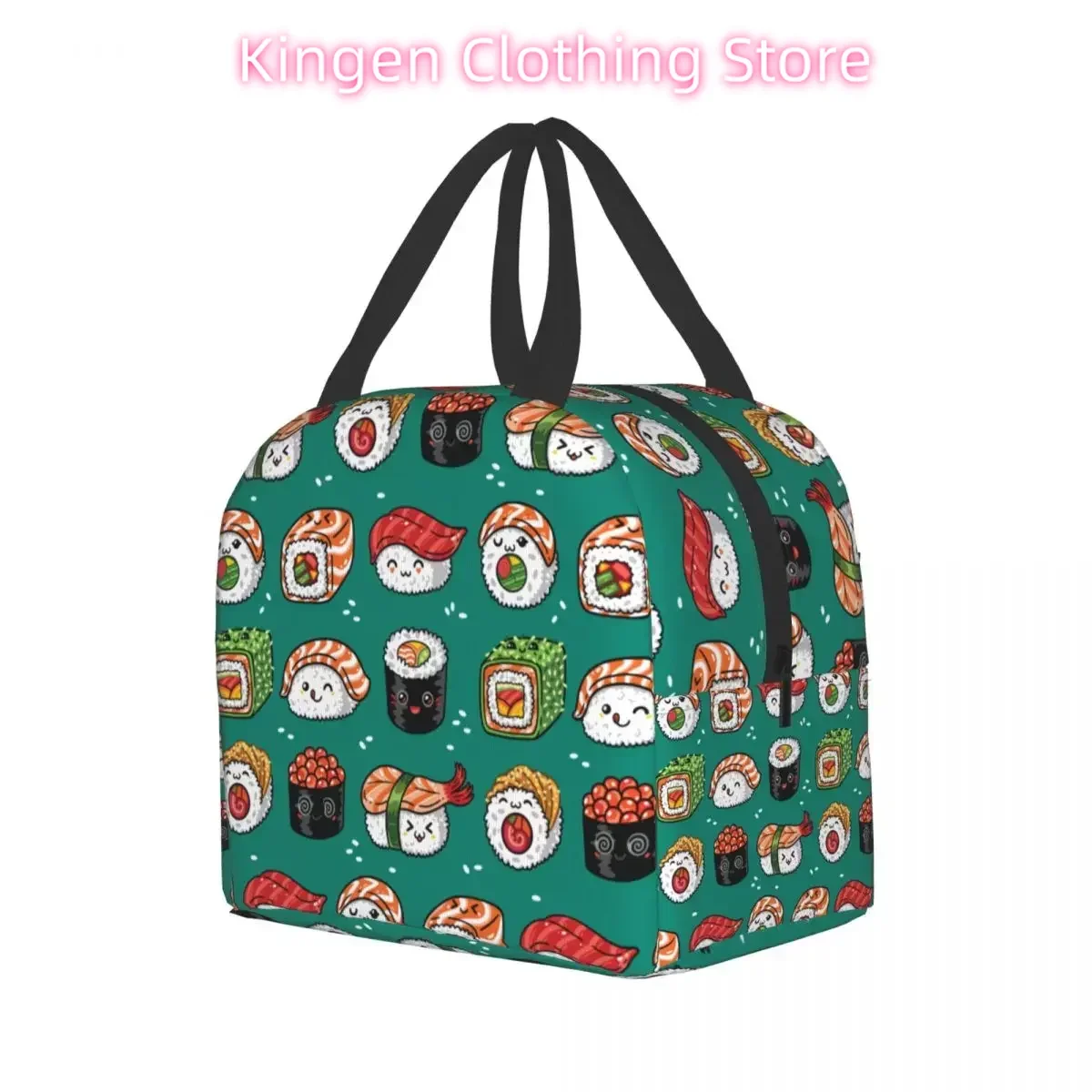 Kawaii Japan Sushi Lunch Box for Women Kids Multifunction Cartoon Japanese Food Thermal Cooler Insulated Lunch Bag Office Work