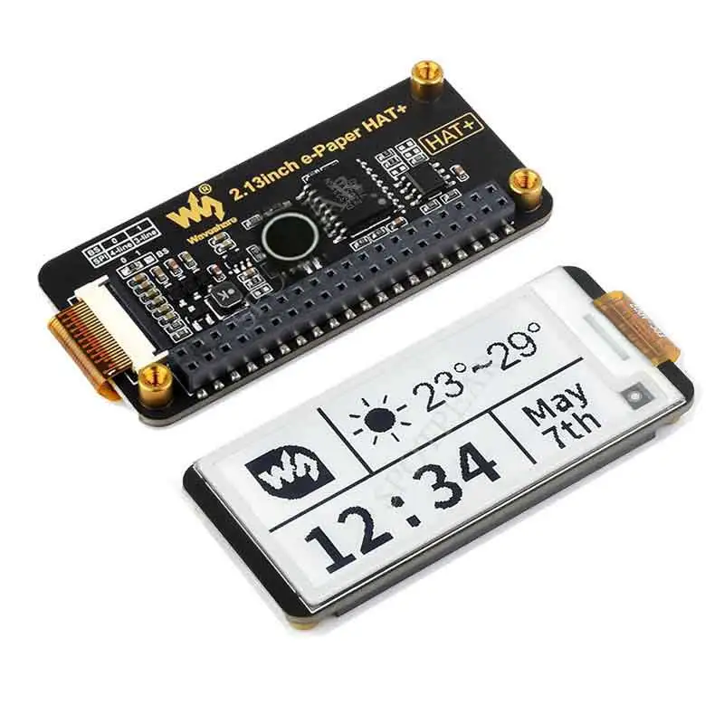 

2.13inch e Paper HAT+ For Raspberry Pi /Jetson Nano /Sunrise X3 Pi /Pwnagotchi Black-White 250x122 E-Ink