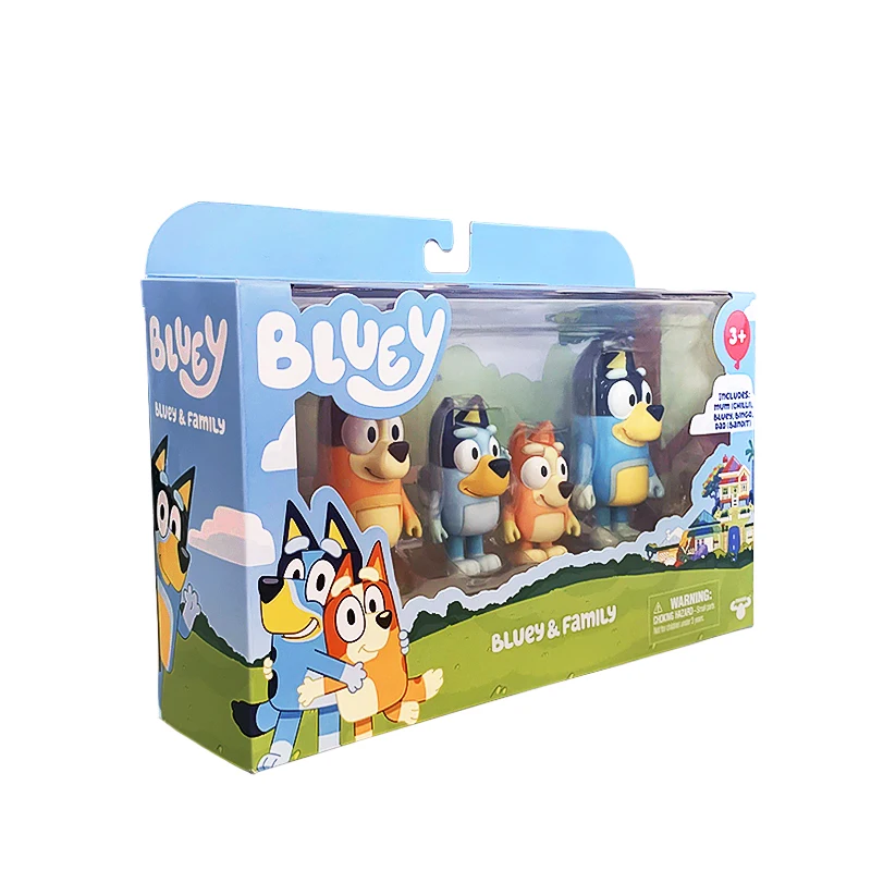 4pcs/Set Bluey Bingo And Friends Anime Action Figure Toy Set Movable Joint  PVC Model Doll Birthday Decoraton Toys For Kids