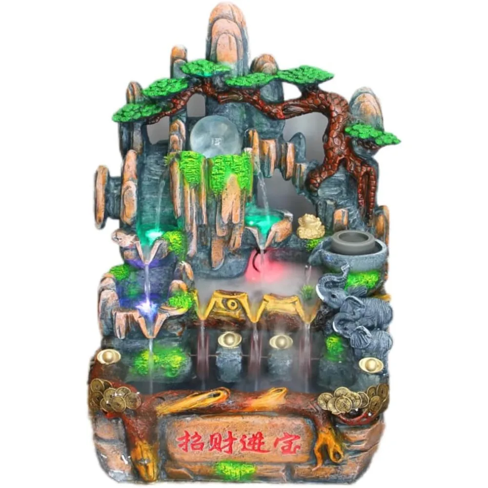 

Large rockery courtyard floor-to-ceiling water fountain feng shui wheel living room fish tank ornaments Pendant home opening