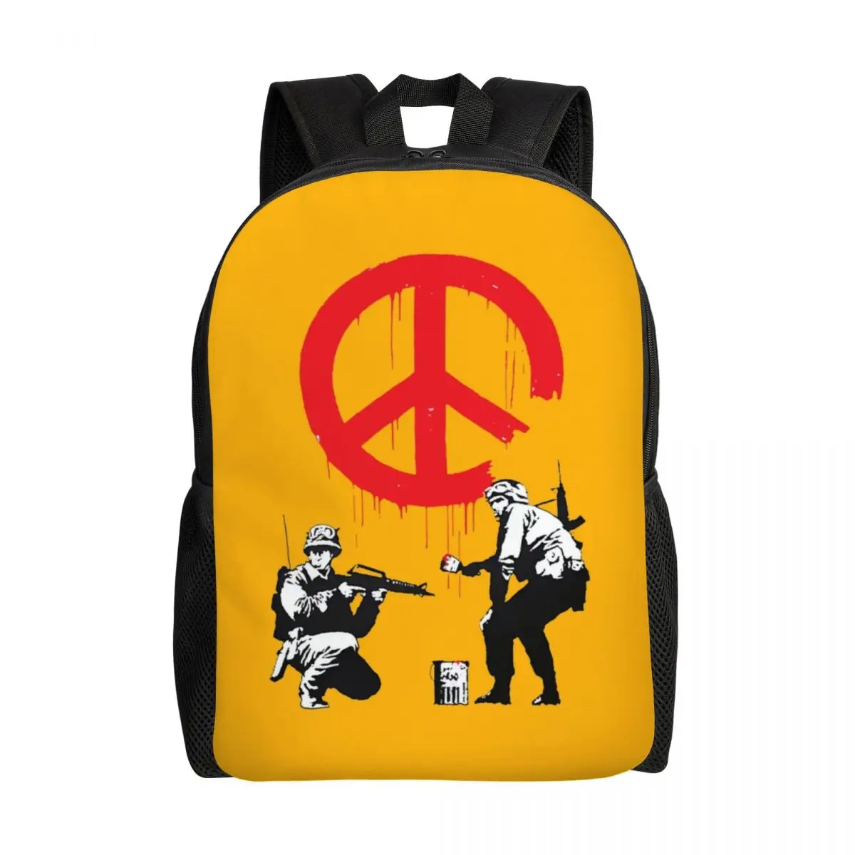 Banksy Soldiers Laptop Backpack Men Women Fashion Bookbag for College School Students Street Graffiti Artist Bag