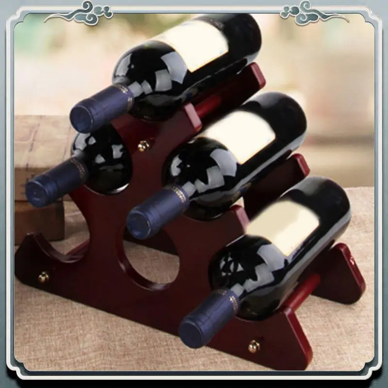 AC76-Freestanding Wine Rack Home Wine Rack 6 Bottles Countertop Stand Wine Storage Holde Organizer For Countertop, Table Top