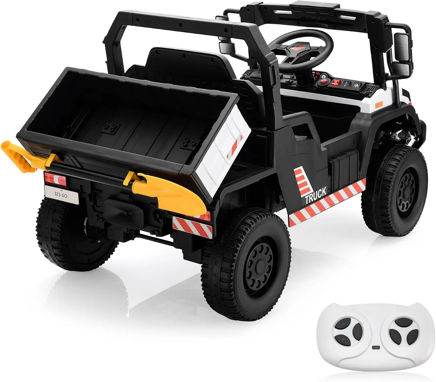 12V Electric Kids Dump Truck Toy Toddlers Ride Car Parent Remote Control Battery Powered 4 Wheels Off Road Vehicle Drive Auto Tr