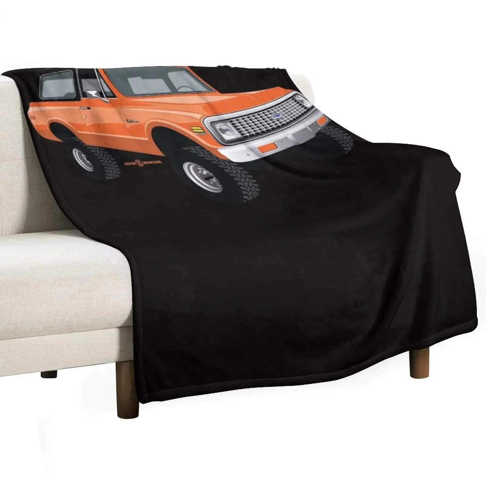 1971 K5 Blazer Orange Throw Blanket Personalized Gift Decoratives Fashion Sofas warm winter cosplay anime for winter Blankets