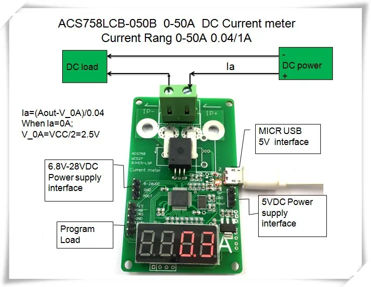NEW 1PCS/LOT ACS758LCB-050B ACS758LCB 050B ACS758 0-50A DC Current meter Current Rang 0-50A 0.04/1A