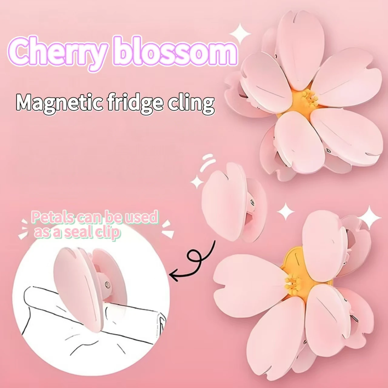 Sakura Magnetic Clip Creative Kitchen Gadgets Multifunctional Snack Sealer Food Storage Unique Petal Clip Cute Home Refrigerator