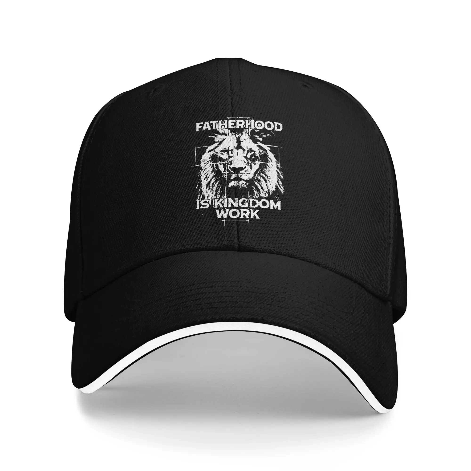 Czapka z daszkiem dla taty: Ojcostwo to praca Boża, Lew, Krzyż, Wiara, Chrześcijanin, Słońce, Czapka typu trucker na lato dla kobiet, czapki baseballowe na zewnątrz