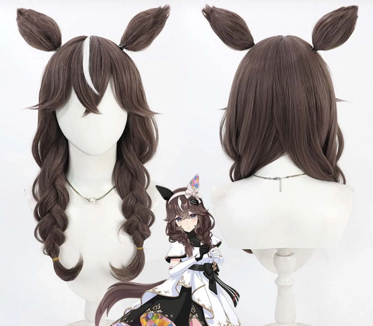 Halloween Party Costume Prop Game Pretty Derby Curren Bouquetd'or Cosplay Wig  With Ear