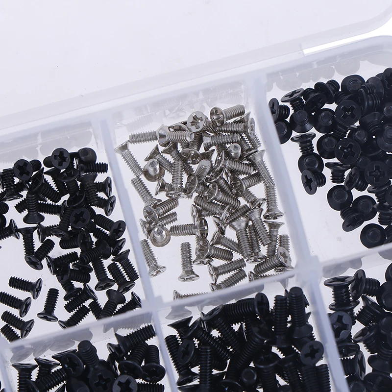 500Pcs Black Sliver Alloy Steel Laptop Computer Screws Universal Small Screws M2 M2.3 M3 Compatible With All Universal Laptop
