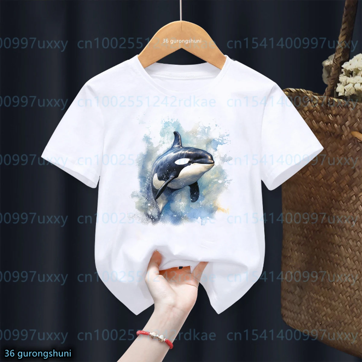 New Summer Style Boys Tshirt funny Killer Whale Graphic dolphin Printed Kids Tshirt Fashion Trendy Boys/Girls Universal Clothing