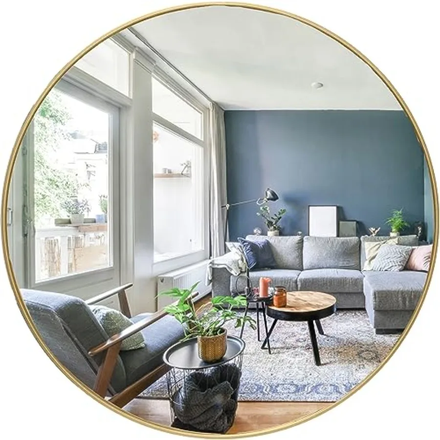 

Circle Wall Mirror 24 Inch Round Wall Mirror for Entryways, Washrooms, Living Rooms and More,24
