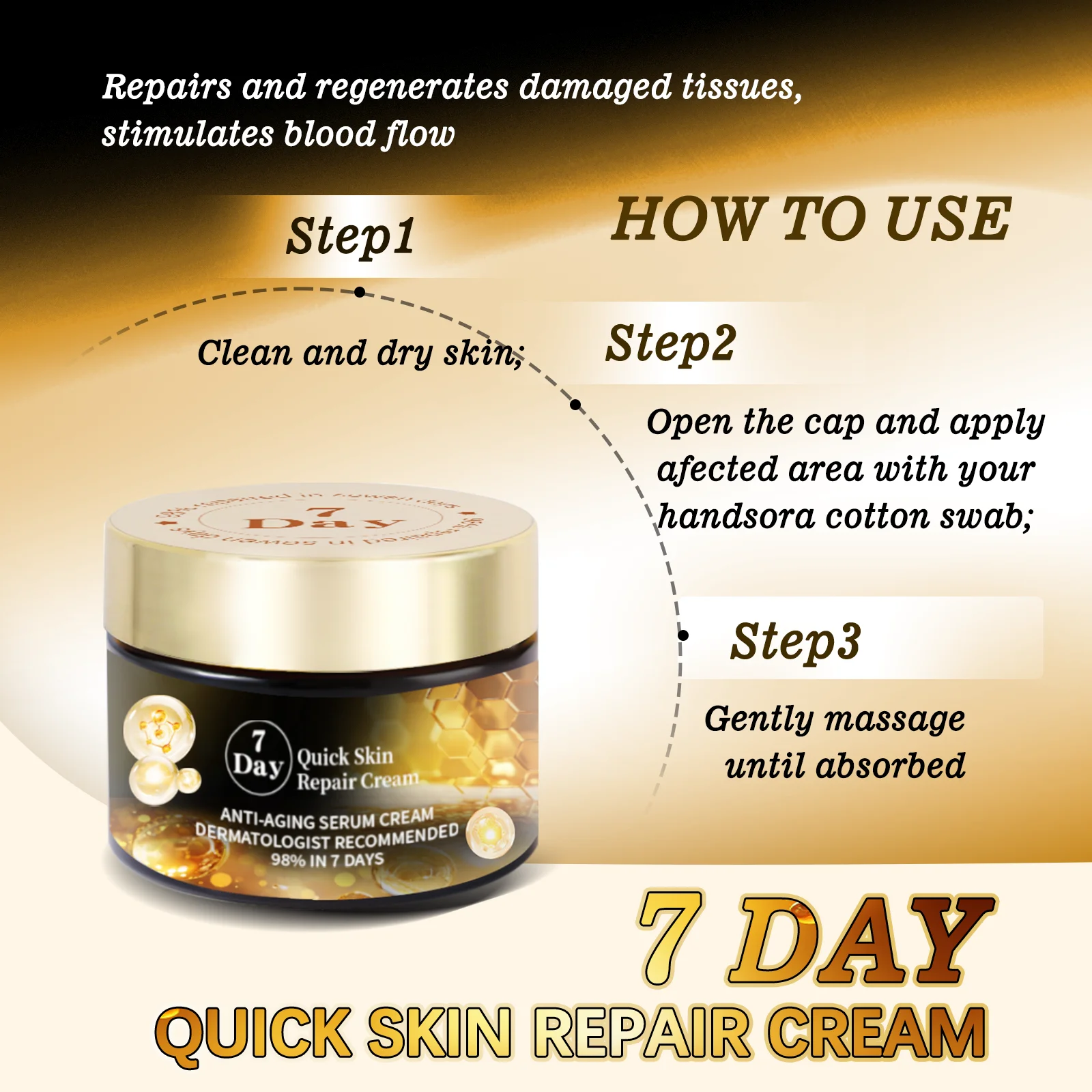 7 Day Quick Skin Repair Cream 50g - Anti-Aging Serum Cream with Collagen & Hyaluronic Acid, Reduces Wrinkles & Acne Scars 2025.