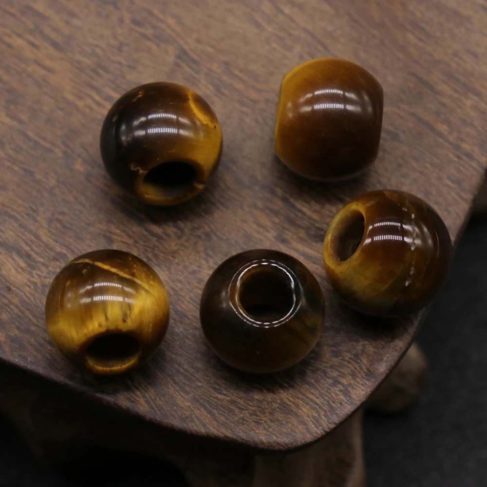 5pcs Natural Yellow Jade Bead Big Hole Abacus Shape Natural Rose Quartzs Loose Bead for Making Jewerly DIY Earrings Bracelet