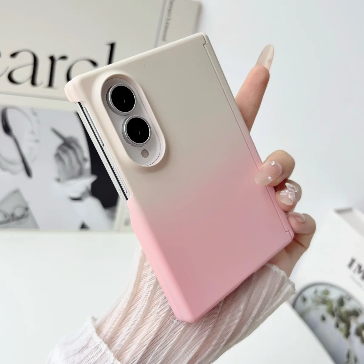 Scharnierschutz Farbverlauf Handyhülle für Samsung Galaxy Z Fold 8 Ultra 7 6 5 4 3 Fold8 Stoßfeste Schutzhülle PC Hartschale