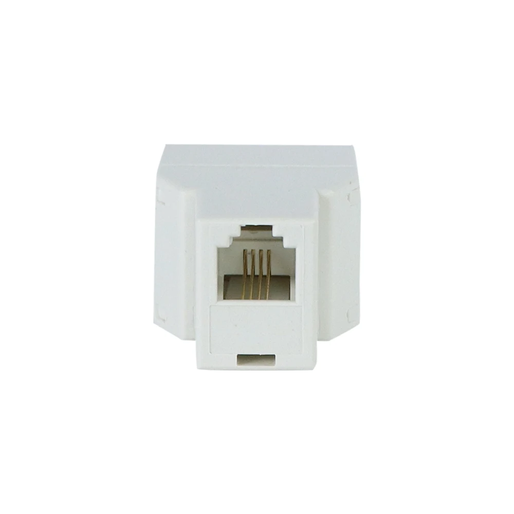 50pcs/lot High Quality RJ11 4 Pins Female 1 to 2 Telephone Splitter Connector Adapter