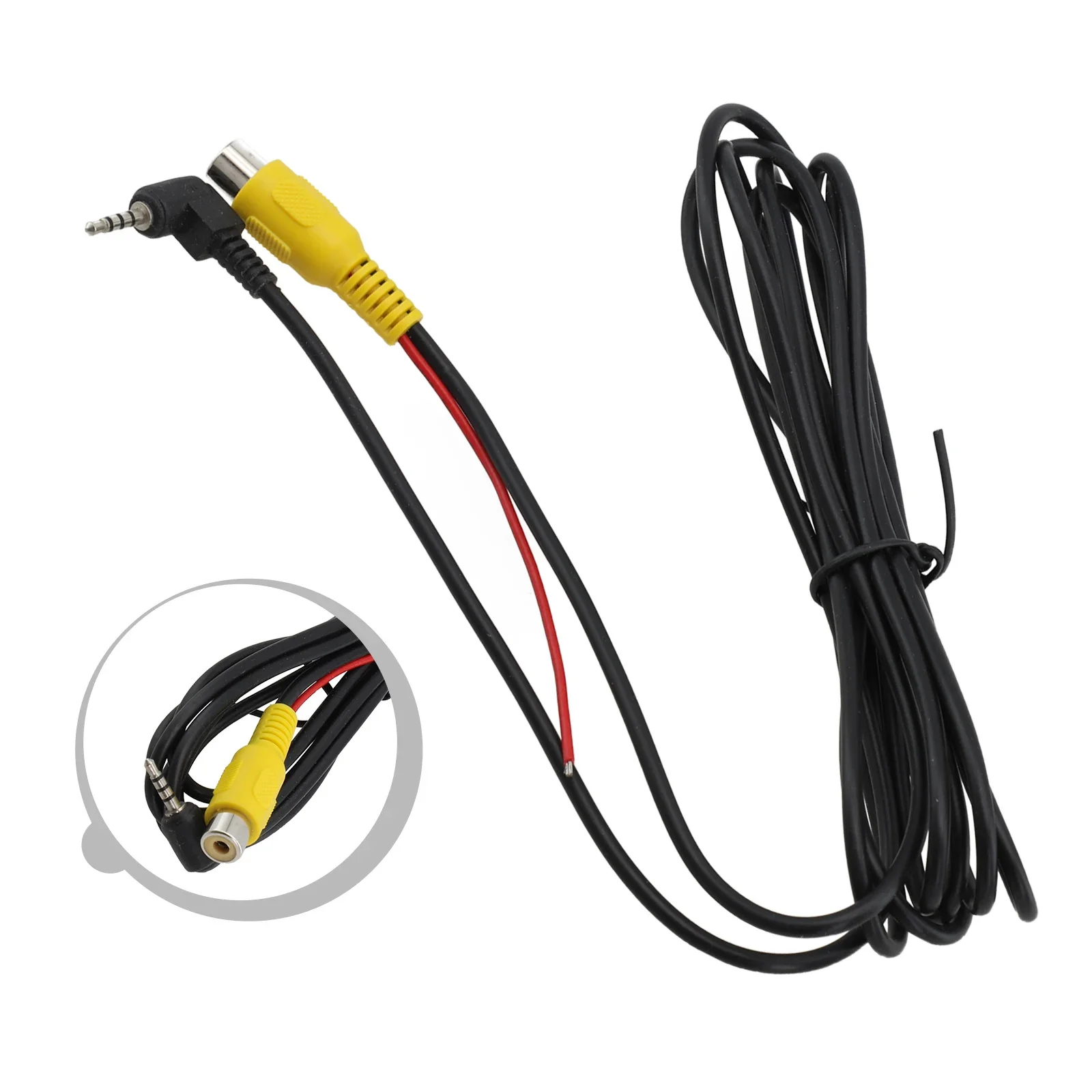 Car AV Input Converter Cable For RCA Female AV-IN 2.5mm ABS Black Navigation Conversion Line Rear View Reverse Parking Camera