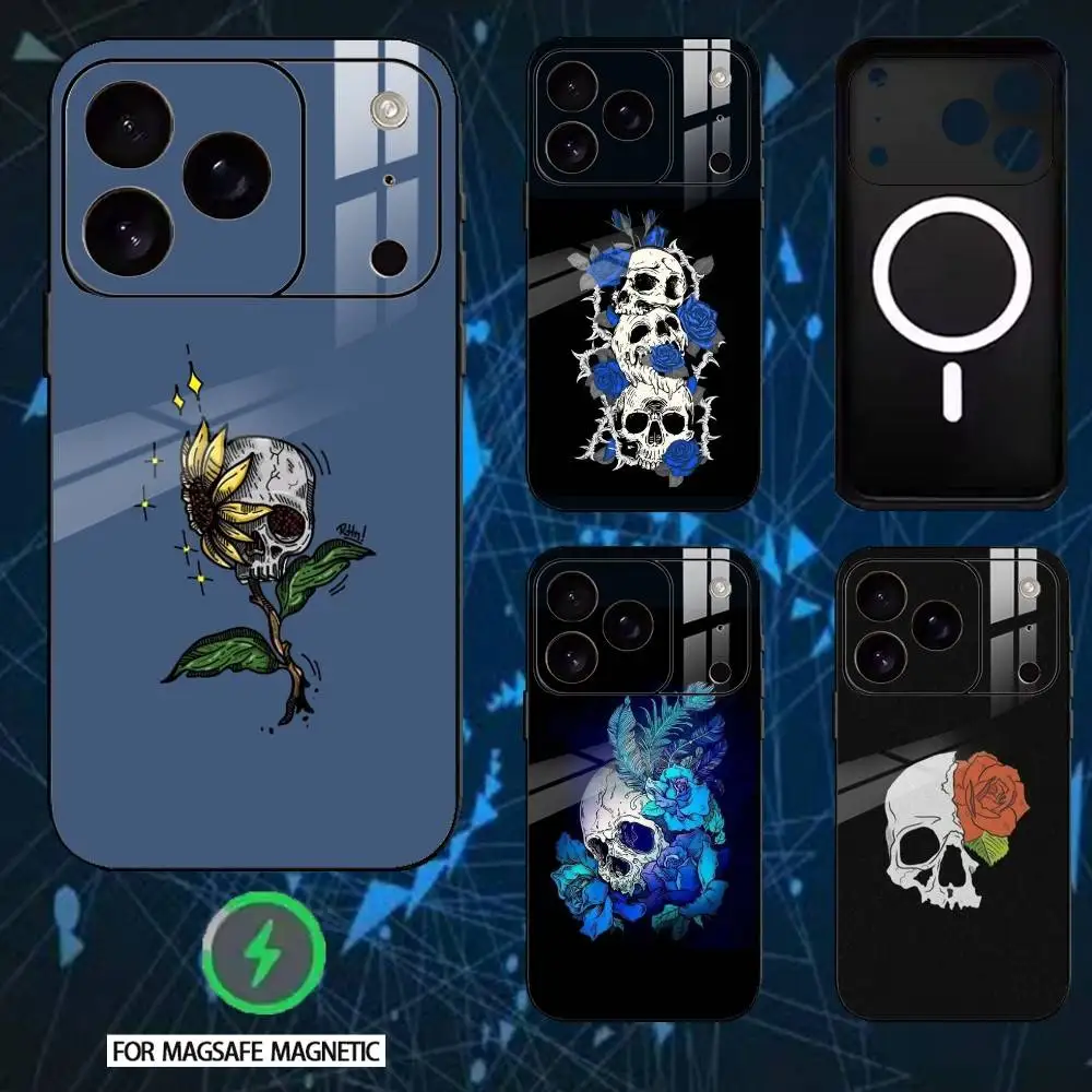 

Skull Art Phone Case For iPhone 17/16/15/14/13/12/Plus/Pro/Max for Magnetic Wireless Charging
