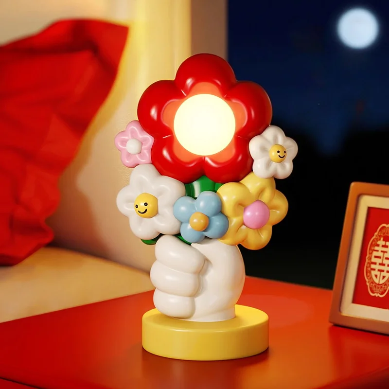 

Креативный светящийся букет цветов, статуя, декор для рабочего стола, домашний декор, декор для входа в гостиную, художественные украшения для спальни, подарки на день рождения