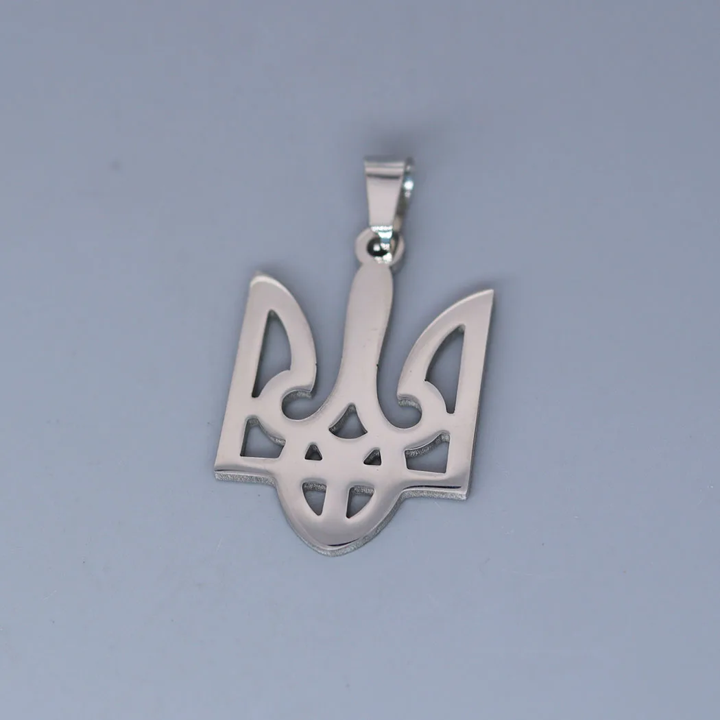 3pcs/Lot Ukrainian National Emblem Charms Stainless Steel Pendant for Jewelry Making DIY Handmade Crafts Supplier