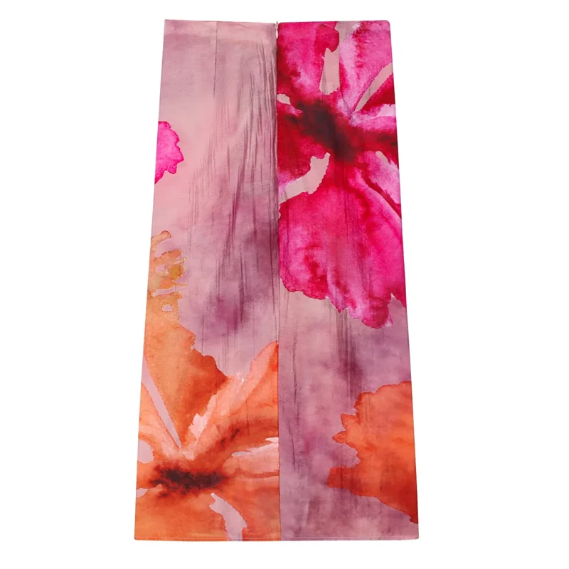 HXAO 꽃 여성 스커트 여름 인쇄 긴 스커트 여성 주름 매듭 블랙 미디 스커트 Boho Split Wrap Beach Skirt